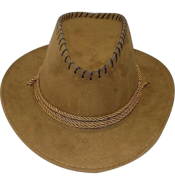 Men's Brown Cowboy Hat with Braided Band