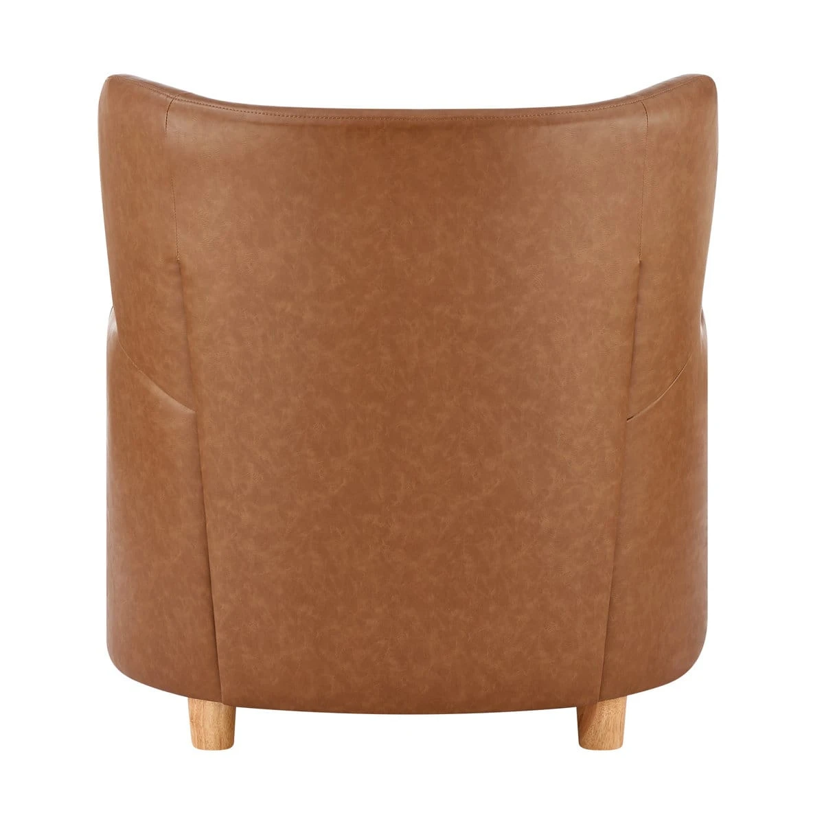 Brown Lannion fabric accent arm chair sofa with wingback design and wooden legs
