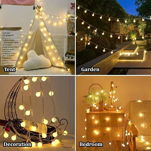 20 LED Transparent Bubble Ball String Lights for Window view 4