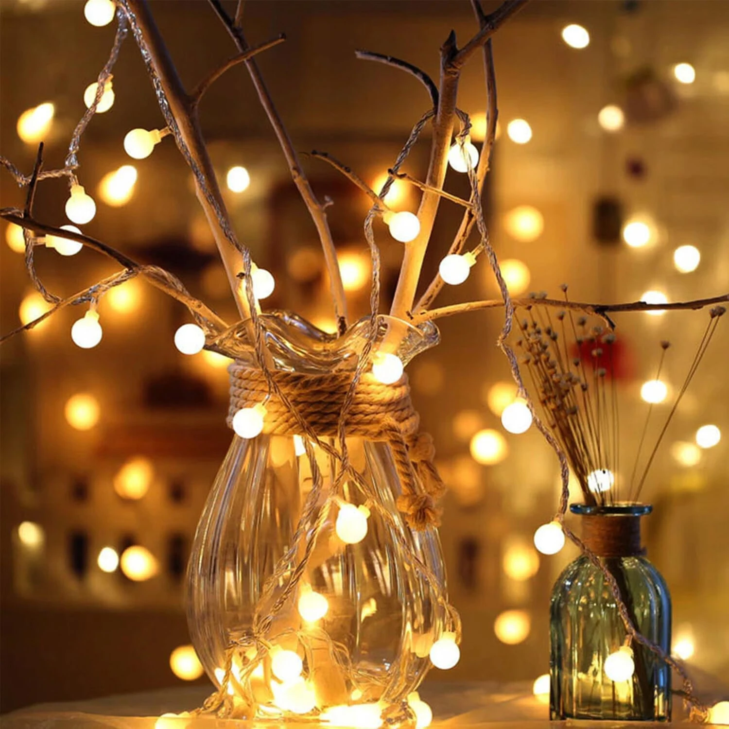 20 LED Bubble Ball String Lights for Bedroom and Window view 3