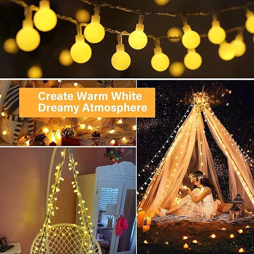 20 LED Bubble Ball String Lights for Bedroom and Window view 4