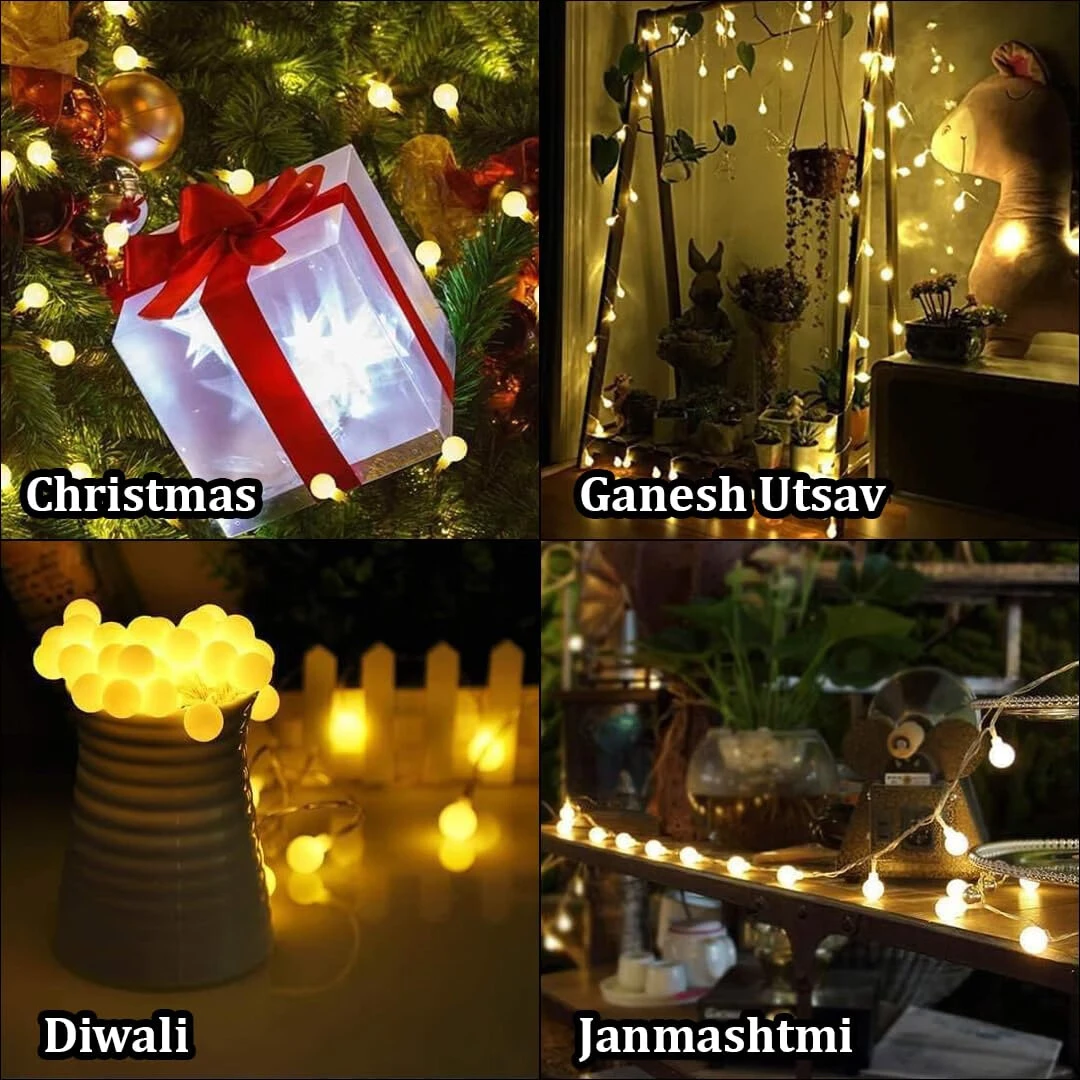 20 LED Transparent Gel Bubble Ball Fairy String Lights view 4
