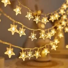20 LED Decorative Star String Lights Battery Powered view 2