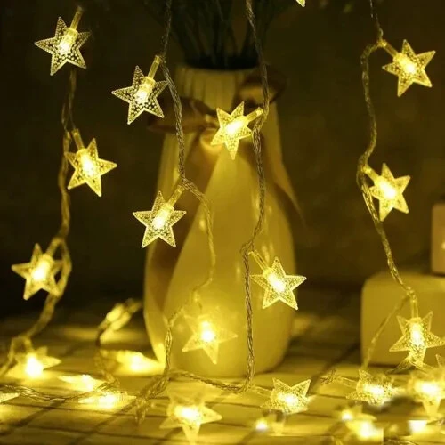 20 LED Decorative Star String Lights Battery Powered view 3