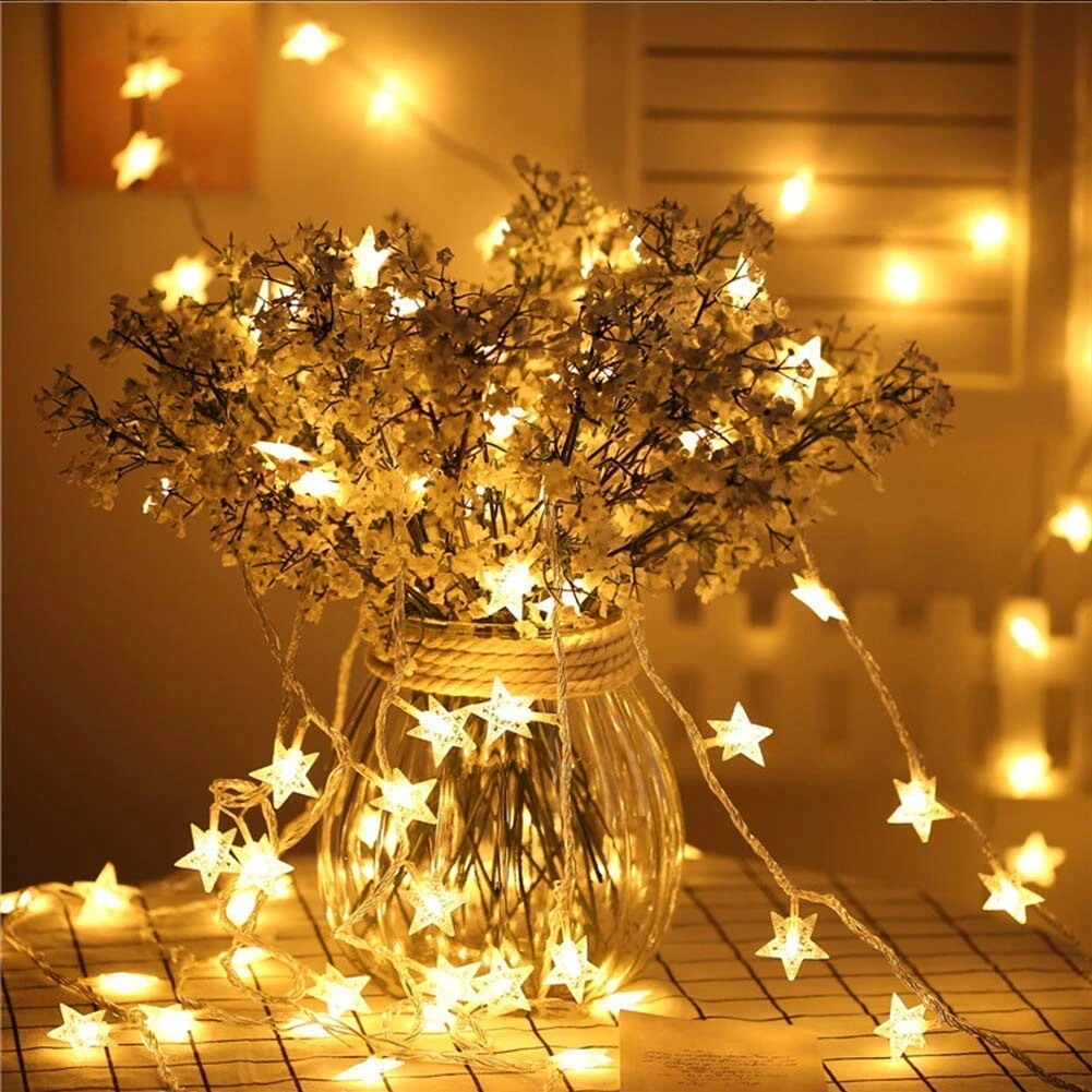 20 LED Clear Wire Star Lights for Bedroom Birthday and Festival view 2
