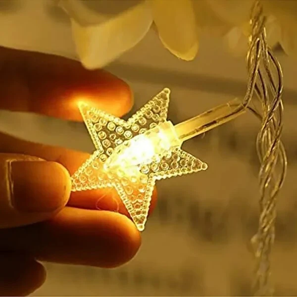 20 LED Star Shaped String Lights for Home Bedroom and Window view 2