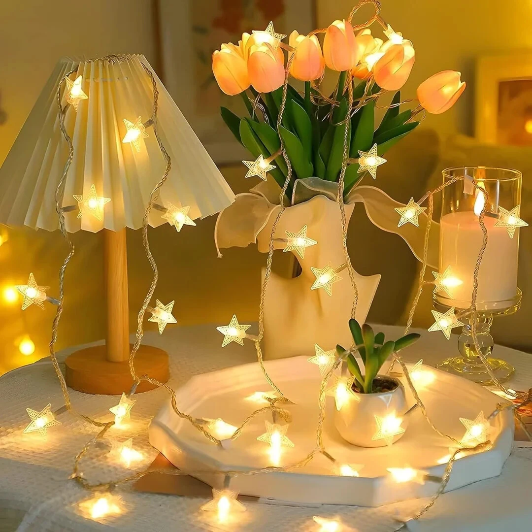 20 LED Star String Decorative Lights for Bedroom and Gift Hamper view 3