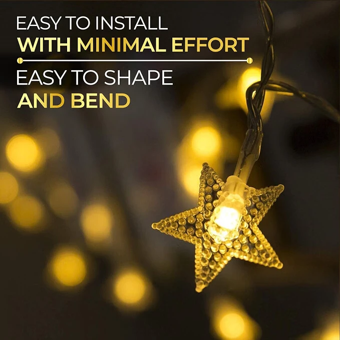 20 LED Star Fairy Lights for Bedroom Window and Home Decoration view 2