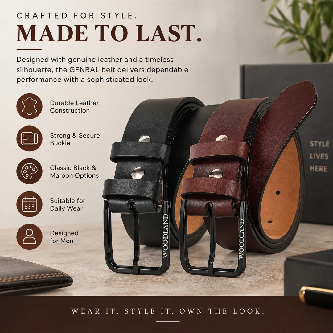 Leatherite Belt for Casual Wear with Stylish Metal Buckle view 3