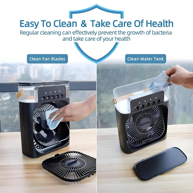 Personal Mist Cooling Fan with Water Tank Compact Tabletop Design for Study Office and Bedroom view 4
