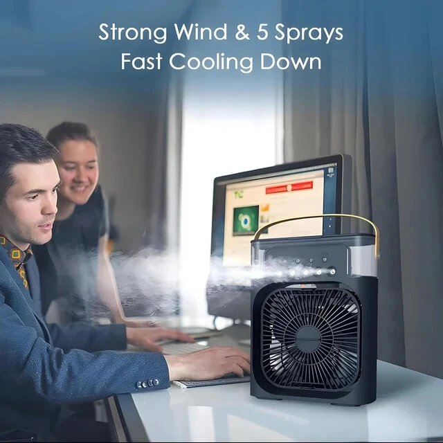 Personal Mist Cooling Fan with Water Tank Compact Tabletop Design for Study Office and Bedroom view 5