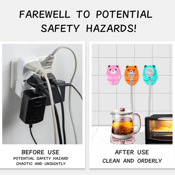 Bear Shape Cable safety Hooks Pack of 6 view 2