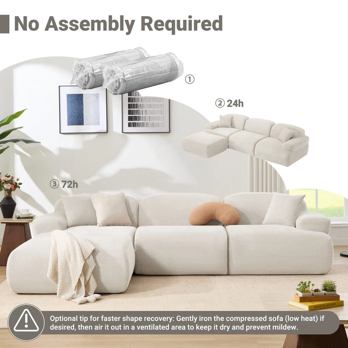 Thefurnishery Boneless 82.7" Upholstered Loveseat Sofa - Chenille Corduroy Modular Couch, No Assembly Required view 2