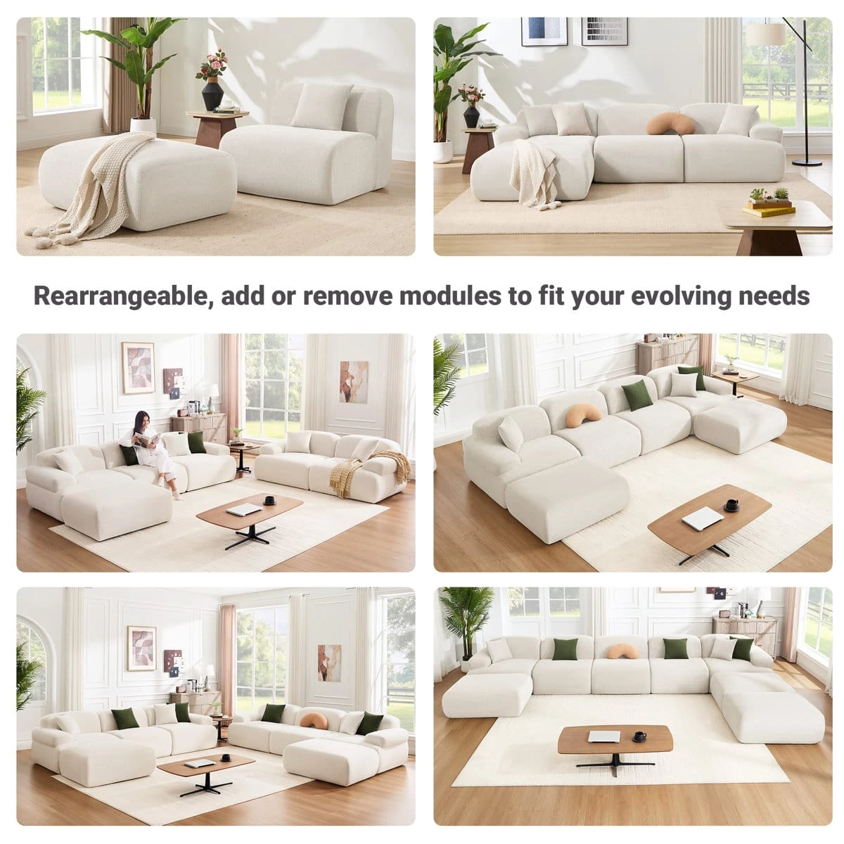 Thefurnishery Boneless 82.7" Upholstered Loveseat Sofa - Chenille Corduroy Modular Couch, No Assembly Required view 4