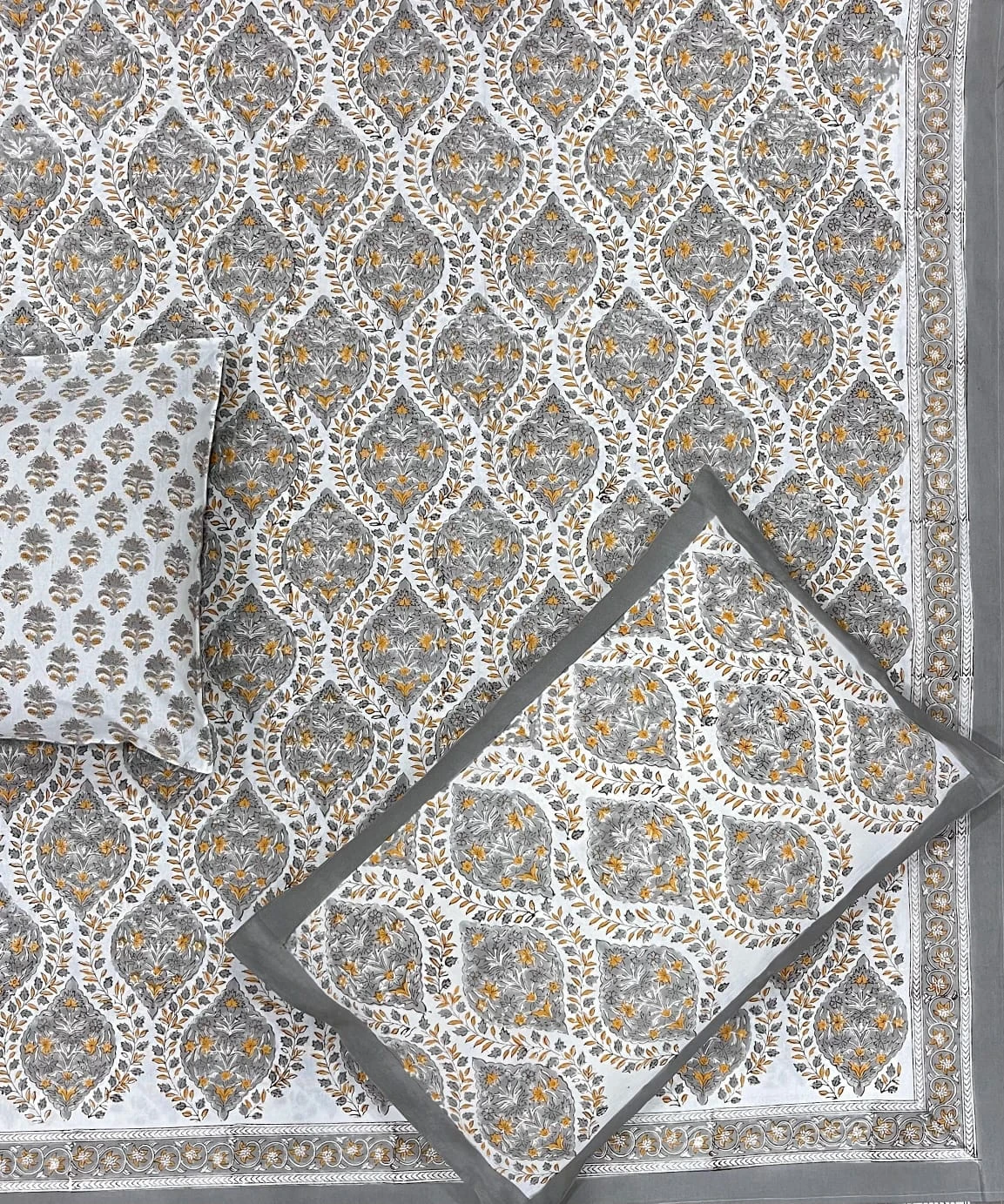 yellow grey medallion foliage