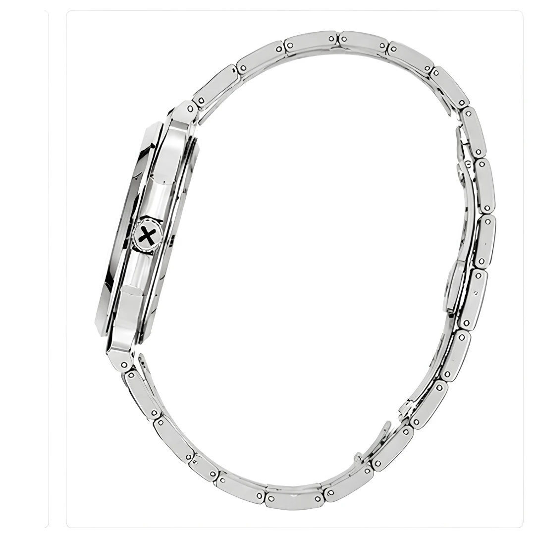 Xenton Men's Silver Metal Bracelet Analog Wrist Watch with Date Display product image 2
