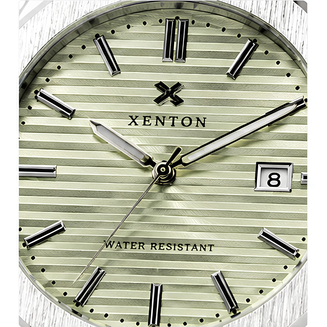 Xenton Men's Silver Metal Bracelet Analog Wrist Watch with Date Display product image 4