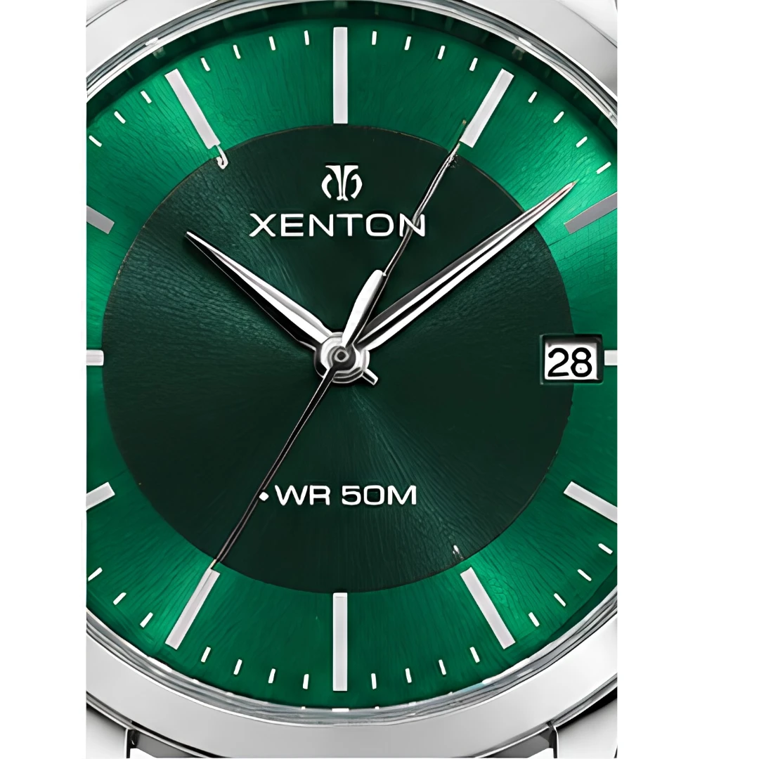 Xenton Men's Green Dial Analog Wrist Watch with Green Leather Strap product image 7