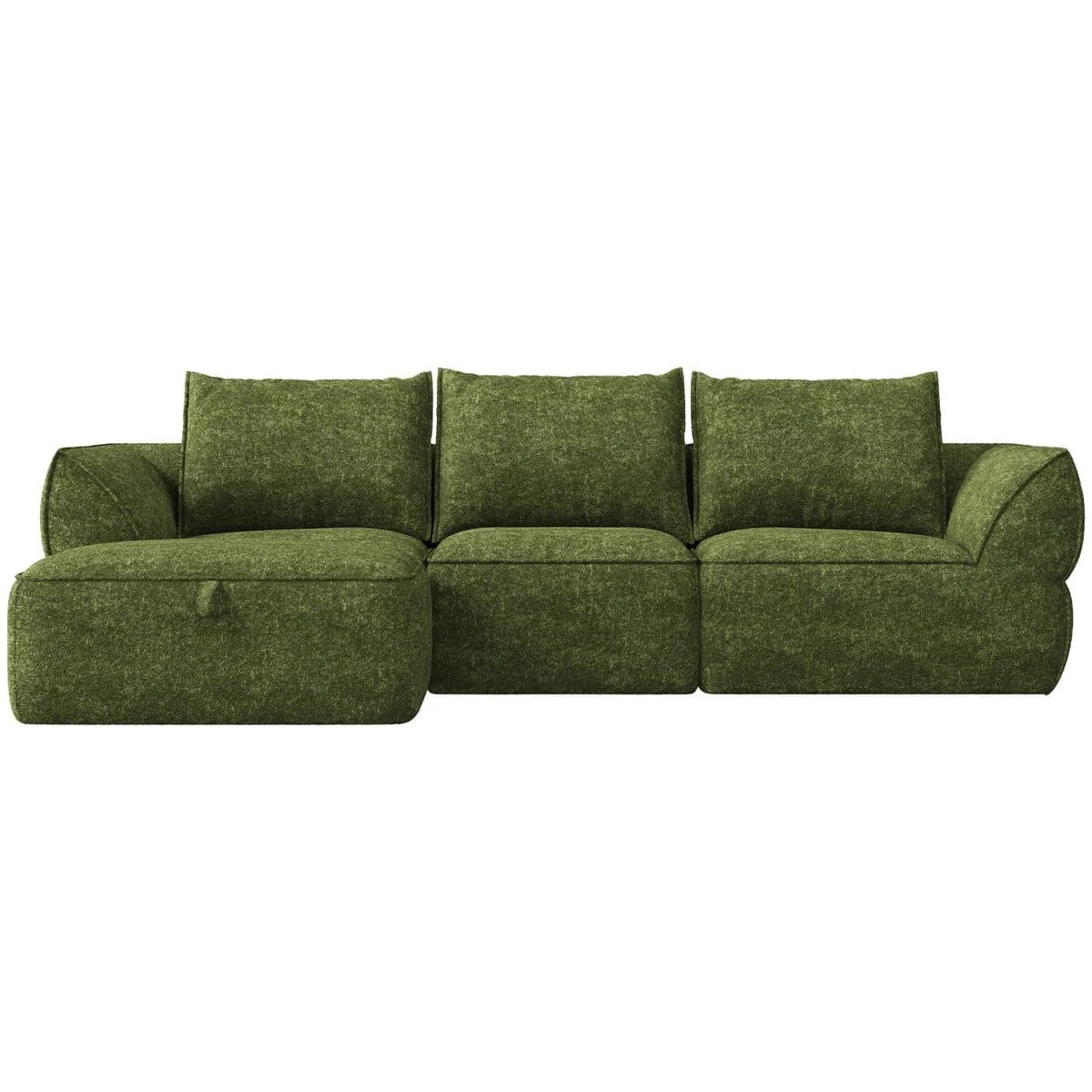 Studio front view of the sofa set on a plain white background