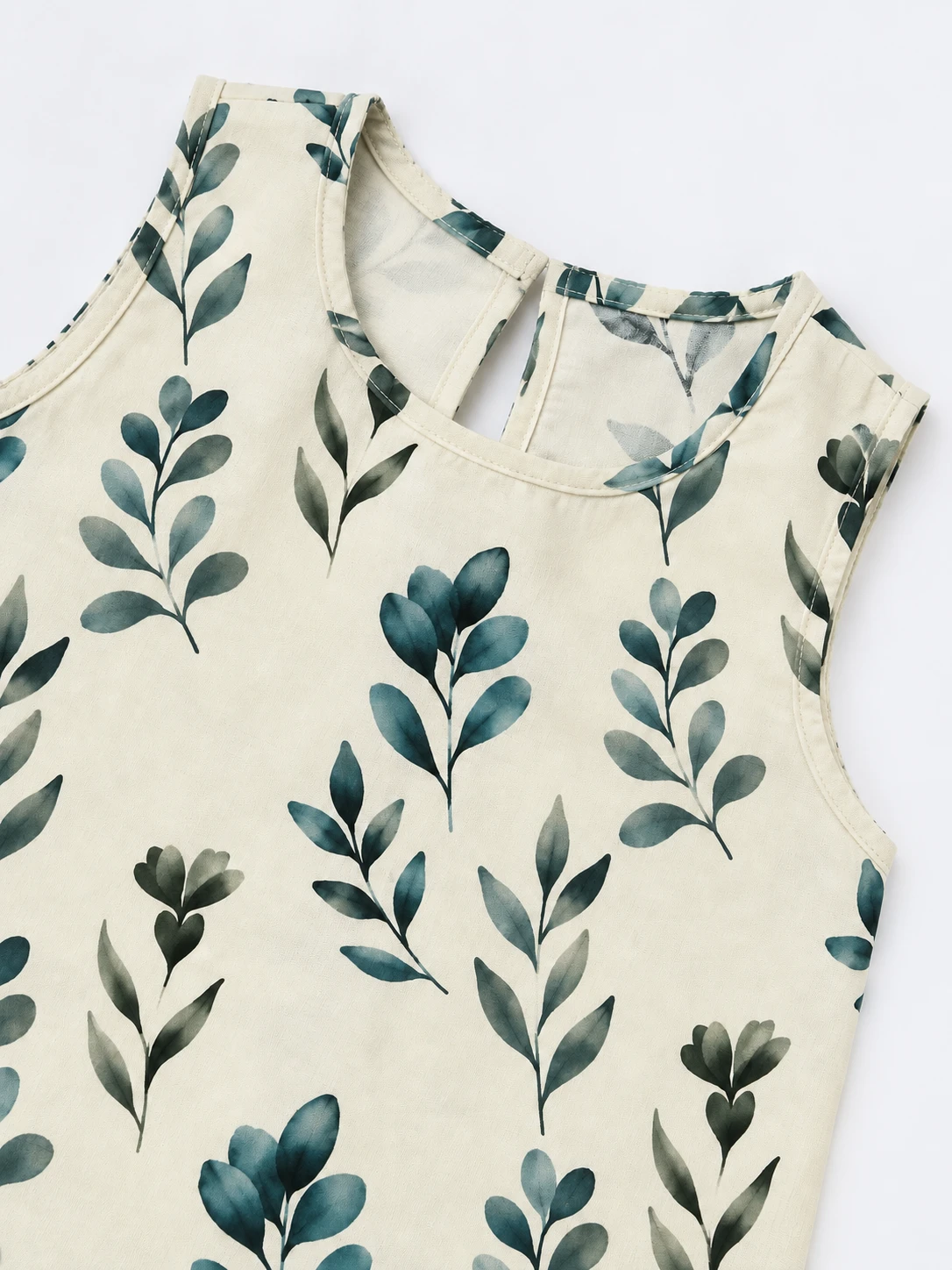 Girls Sleeveless Floral Print A-Line Dress view 5