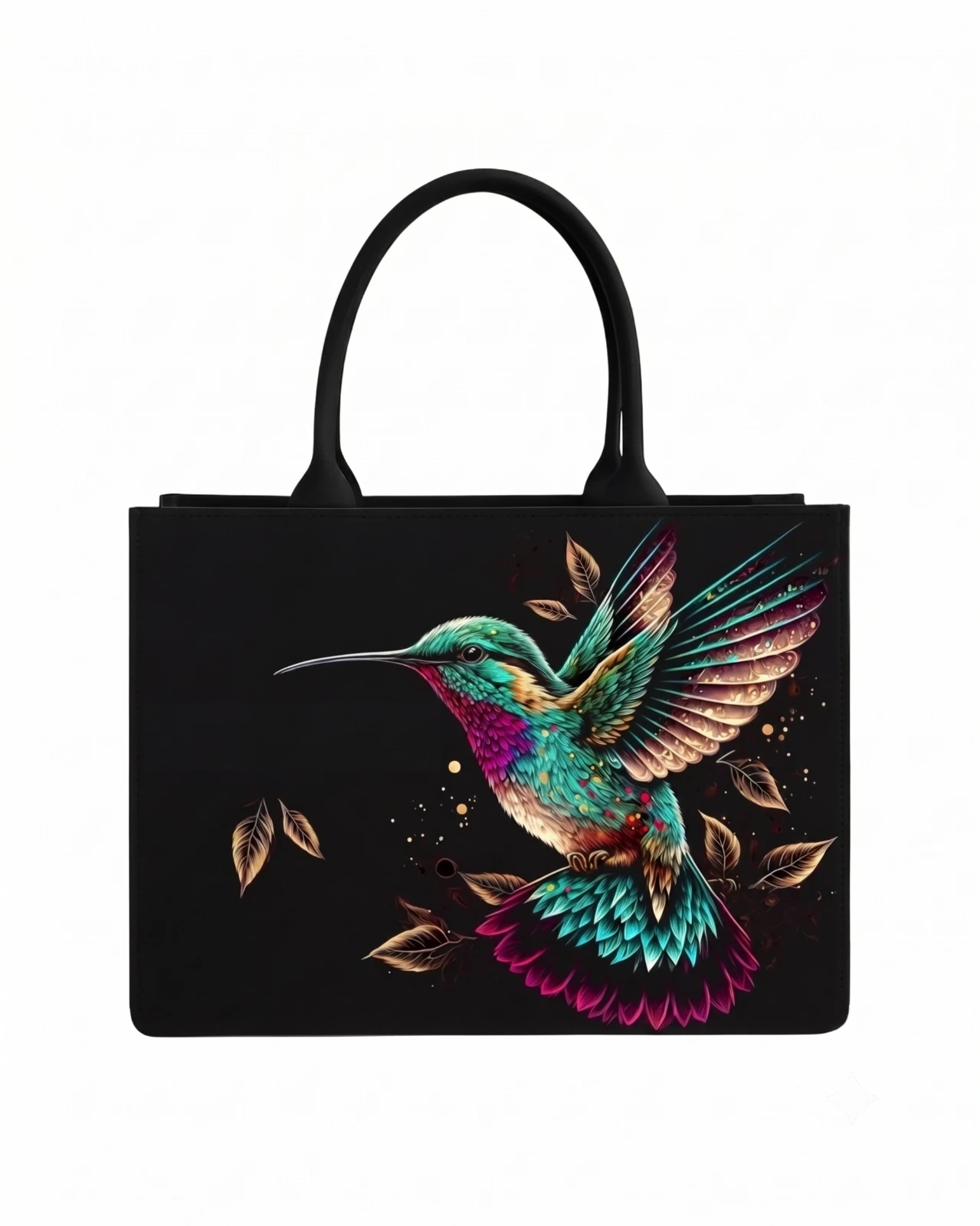 Custom Name Humming Bird Canvas Tote Bag for Women view 6