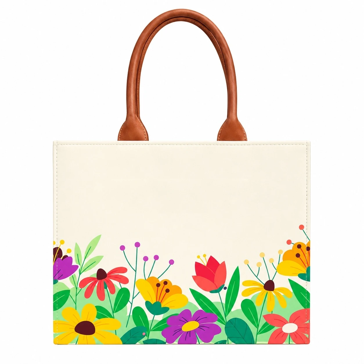 Custom Name Floral Elegance Tote Bag | Canvas Handbag for Women view 8