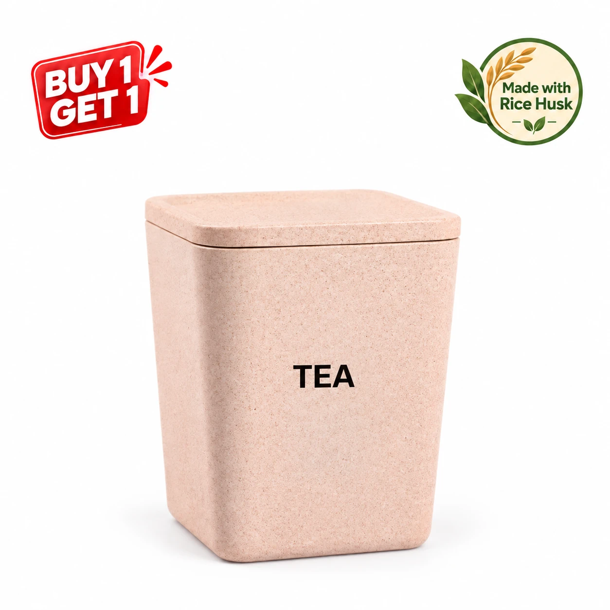Square Canister – Small 800ml | Airtight Storage Container | Ideal for Tea | Durable & Space-Saving Design | view 1