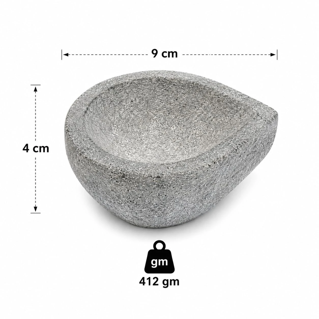 Stone Diya Oil Lamp, Kanyakumari GI Tag, 9x7.5x4 cm, 1 Qty view 3