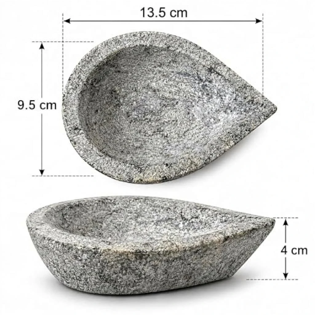 Kanyakumari Stone Diya, GI Tag, Handmade, 13.5 cm, 1 Qty view 3