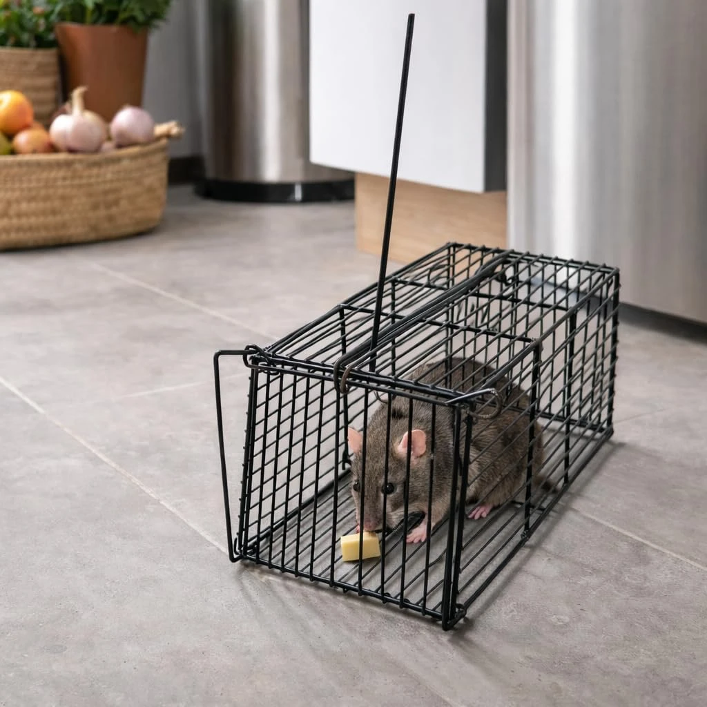 Springless Iron Rat Trap Cage, Live Catch, 35 cm, 1 Qty view 5