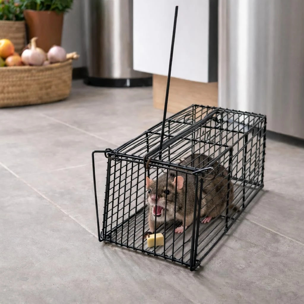Springless Iron Rat Trap Cage, Live Catch, 35 cm, 1 Qty view 7
