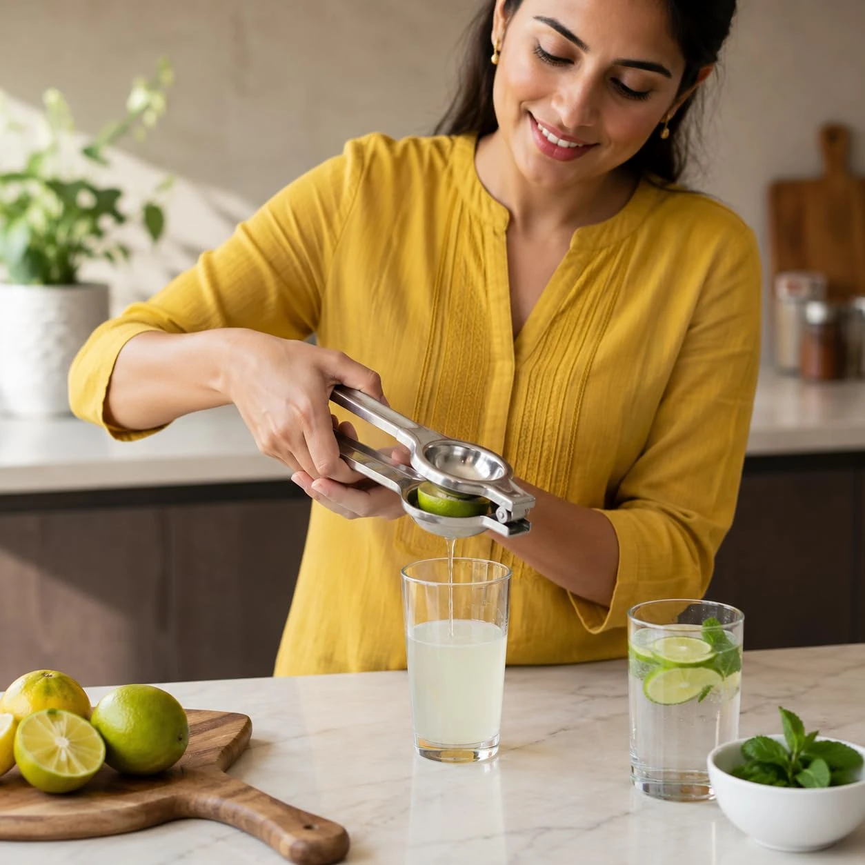 iINTELLIGENCEi Stainless Steel Lemon Squeezer, Hand Press, 20 cm, 2 Qty view 4