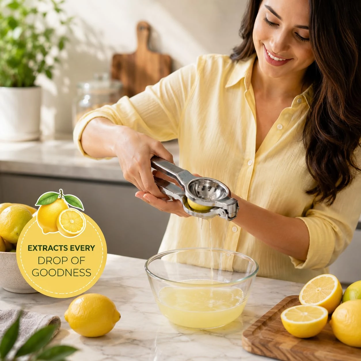 iINTELLIGENCEi Stainless Steel Lemon Squeezer, Hand Press, 20 cm, 2 Qty view 6