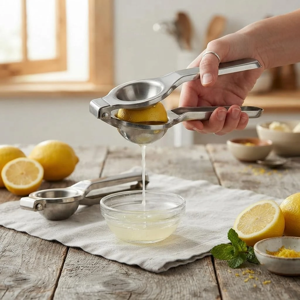 iINTELLIGENCEi Stainless Steel Lemon Squeezer, Hand Press, 20 cm, 2 Qty view 8