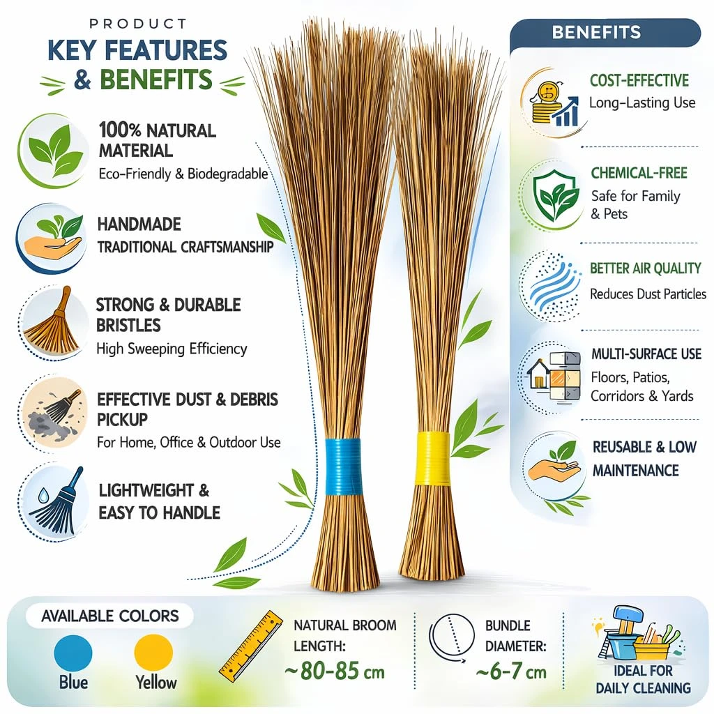 iINTELLIGENCEi Coconut Broom Sticks, 2 Qty view 2