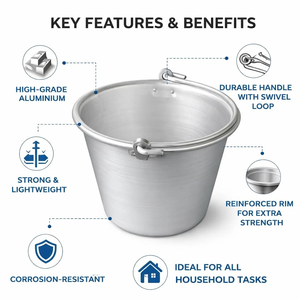 iINTELLIGENCEi Aluminium Bucket 7.5 Liters, 1 Qty view 2
