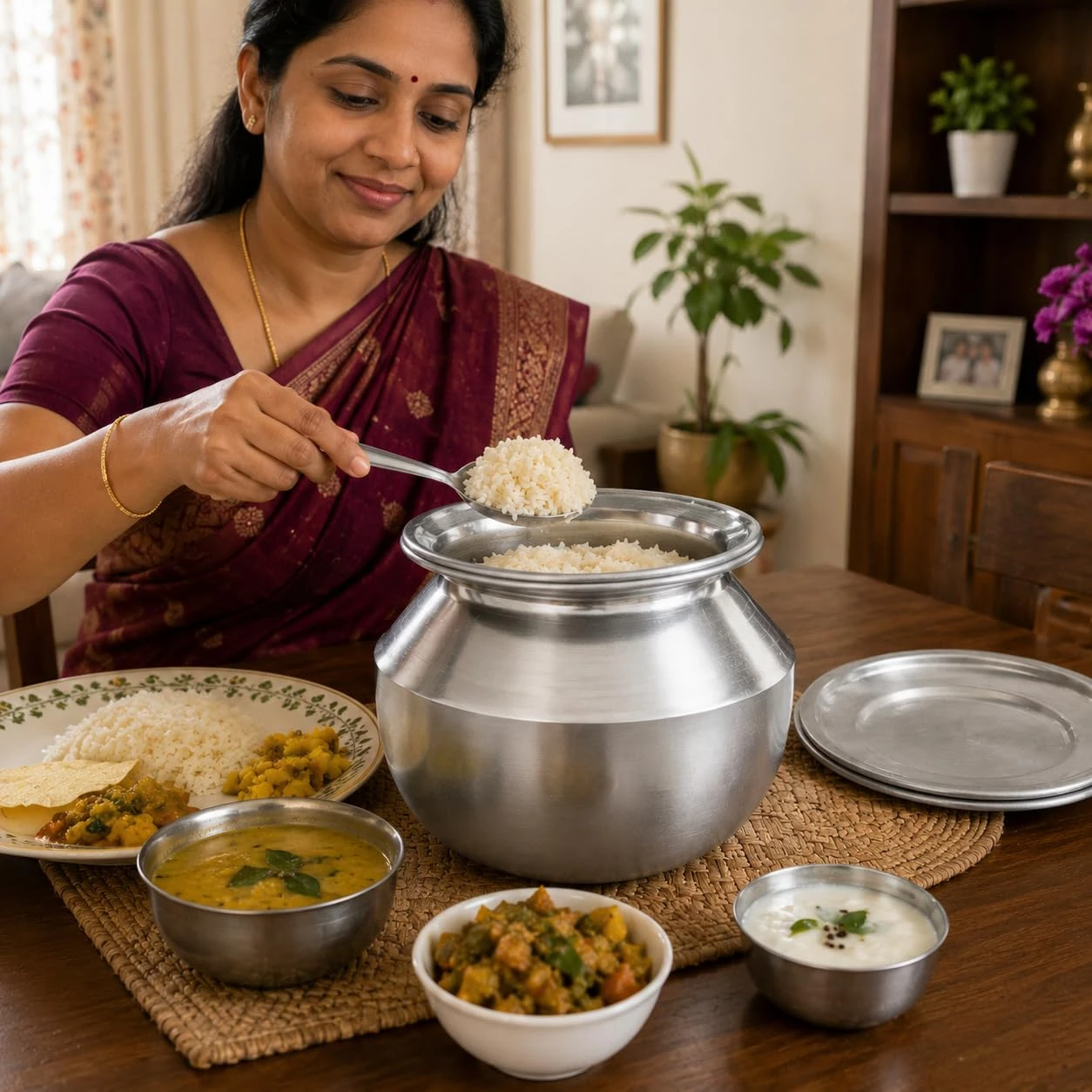 iINTELLIGENCEi Aluminium Rice Pot with Lid, Size 13, Cooking Pot, 1 Qty view 4