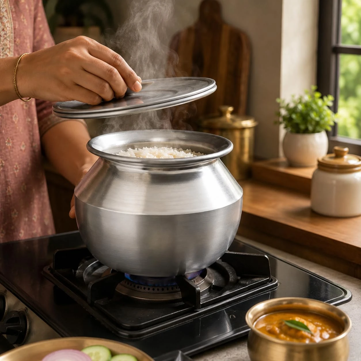 iINTELLIGENCEi Aluminium Rice Pot with Lid, Size 13, Cooking Pot, 1 Qty view 8