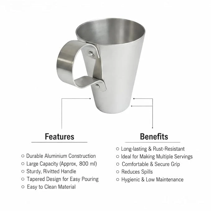 iINTELLIGENCEi Aluminium Tea Mug with Handle, Chai Tumbler, 2 Qty view 2