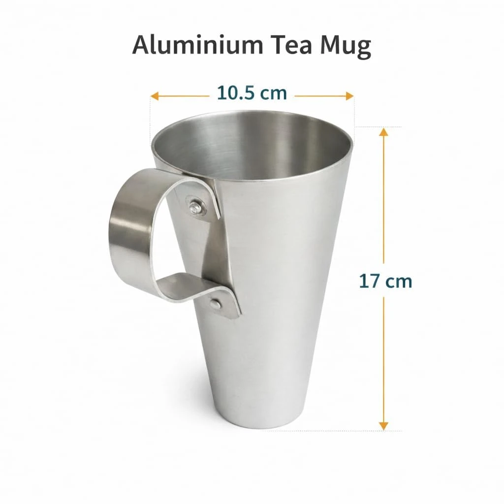 iINTELLIGENCEi Aluminium Tea Mug with Handle, Chai Tumbler, 2 Qty view 3