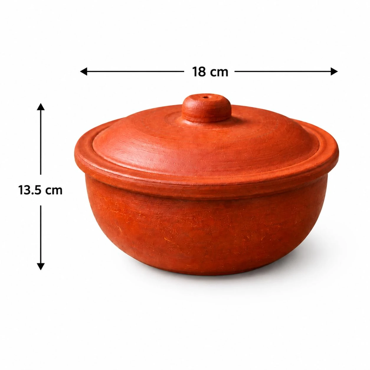iINTELLIGENCEi Clay Bowl with Lid, Mann Chatti, Terracotta, 18 cm, 1 Qty view 3