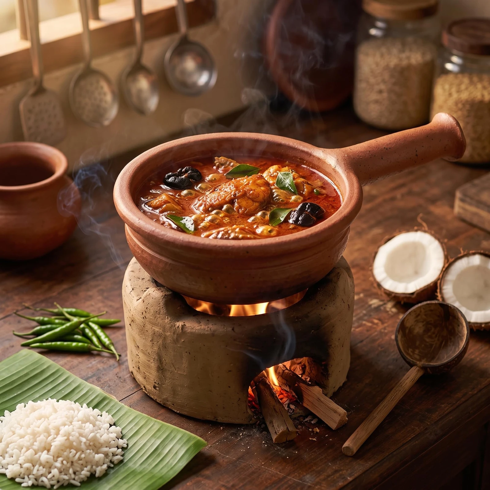 iINTELLIGENCEi Clay Tadka Pan with Handle, Mann Kadai, 800 ml, 1 Qty view 5