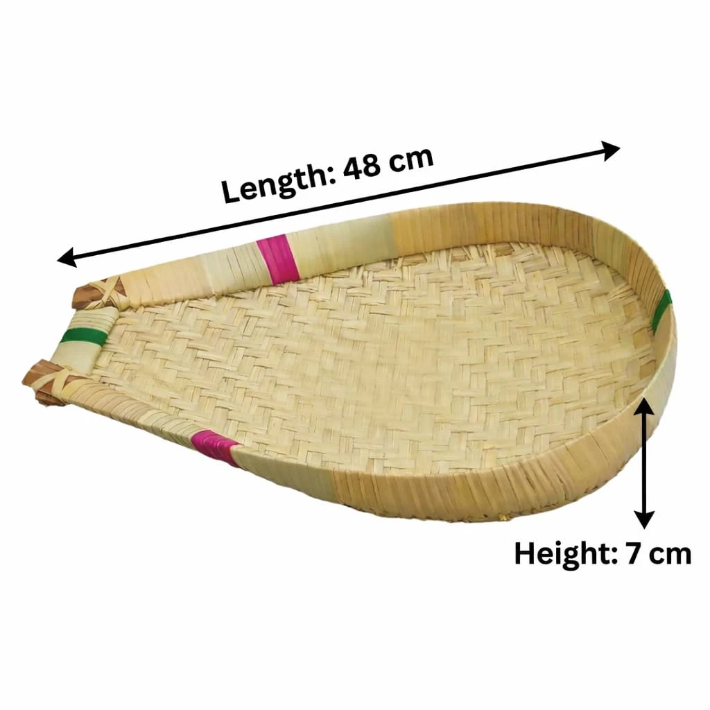 iINTELLIGENCEi Palm Leaf Sulavu Muram Winnowing Basket, 49x41 cm, 1 Qty view 3