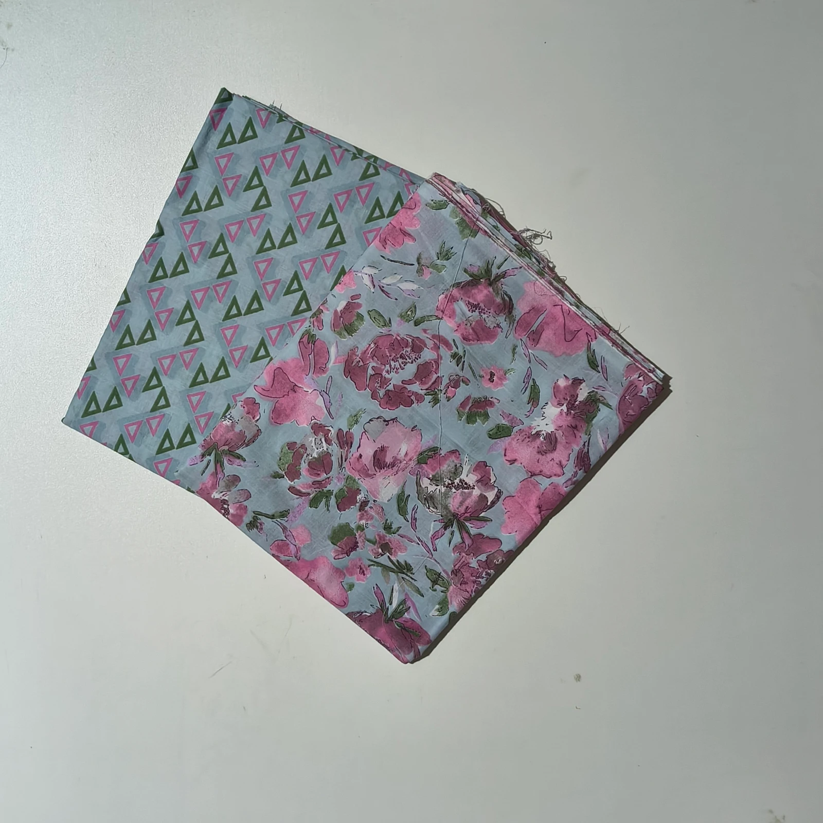 Women's Pastel Lavender Floral Hand Block Printed Cotton Dress Material view 2