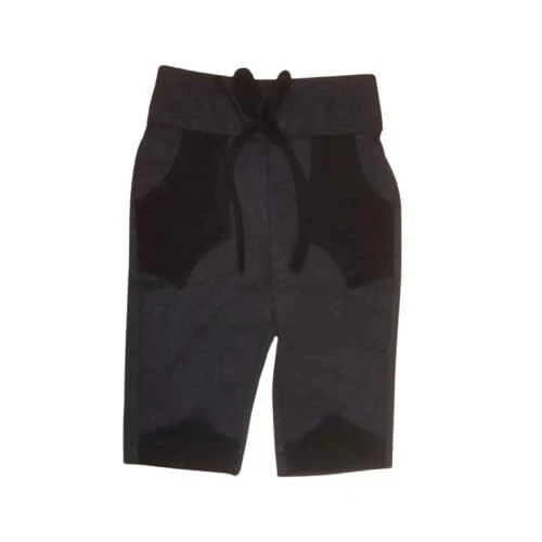 Black kids knee-length shorts with an elastic waistband on a light background