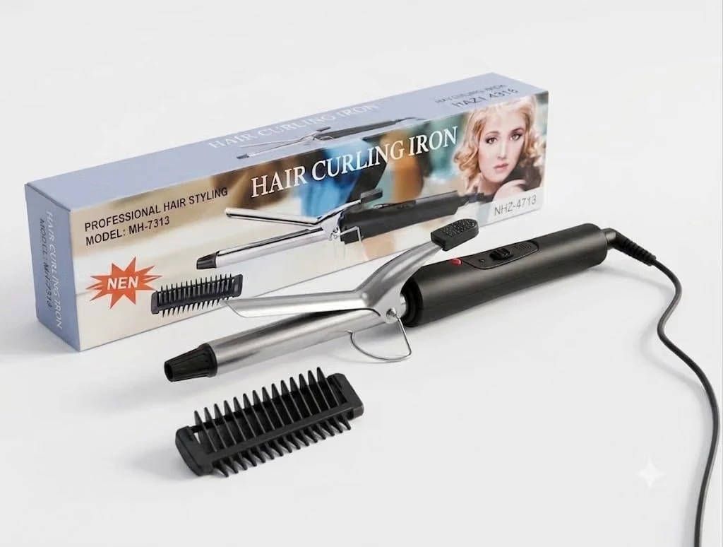 Professional Hair Curling Iron with Comb Attachment