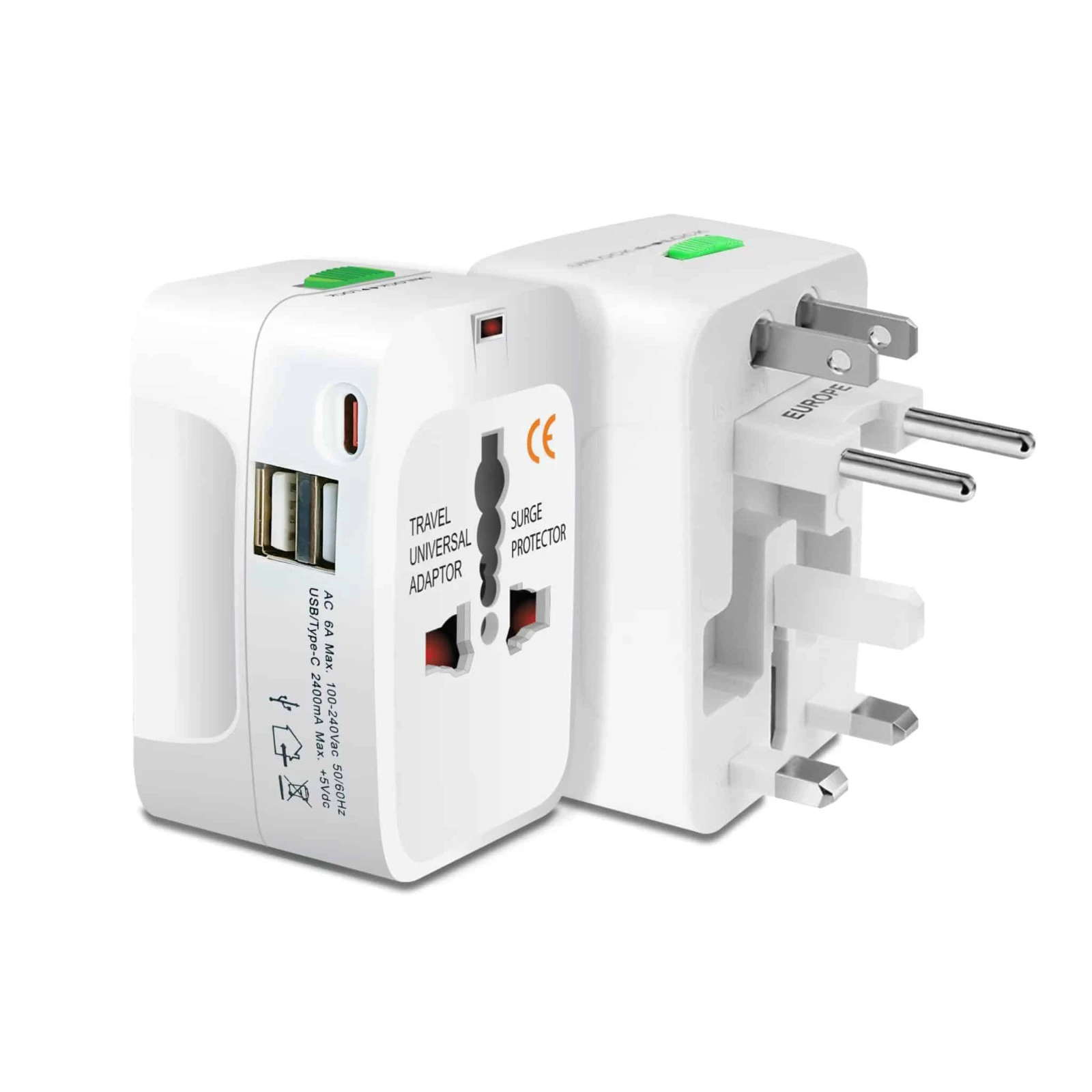 Universal Travel Adapter with USB-A and USB-C Ports