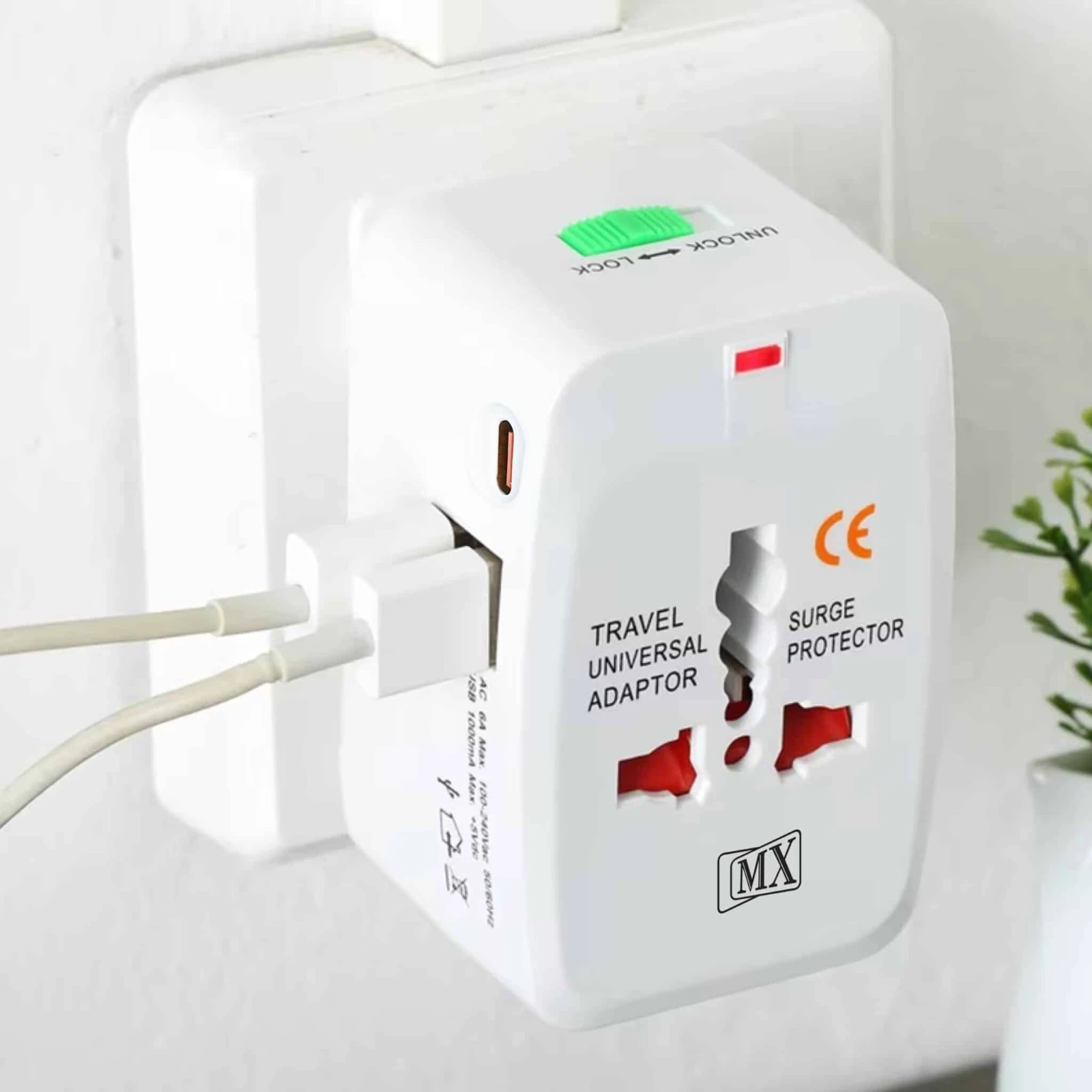 Universal Travel Adapter with USB-A and USB-C Ports view 2