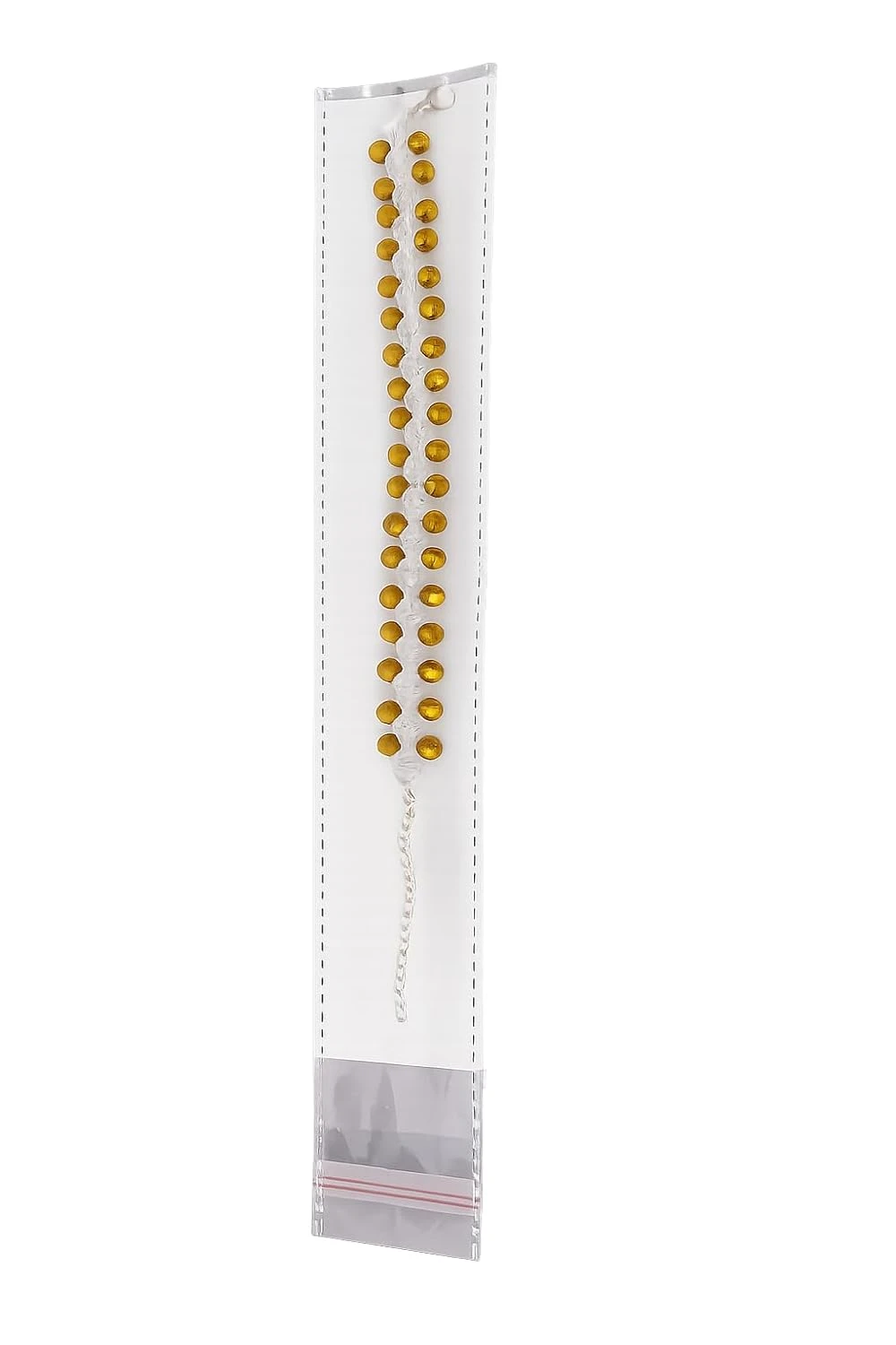 Handmade Dual Tone Crystal Cut Sea Green Criss- Cross Beaded Bracelet with adjustable Elastic Thread view 2