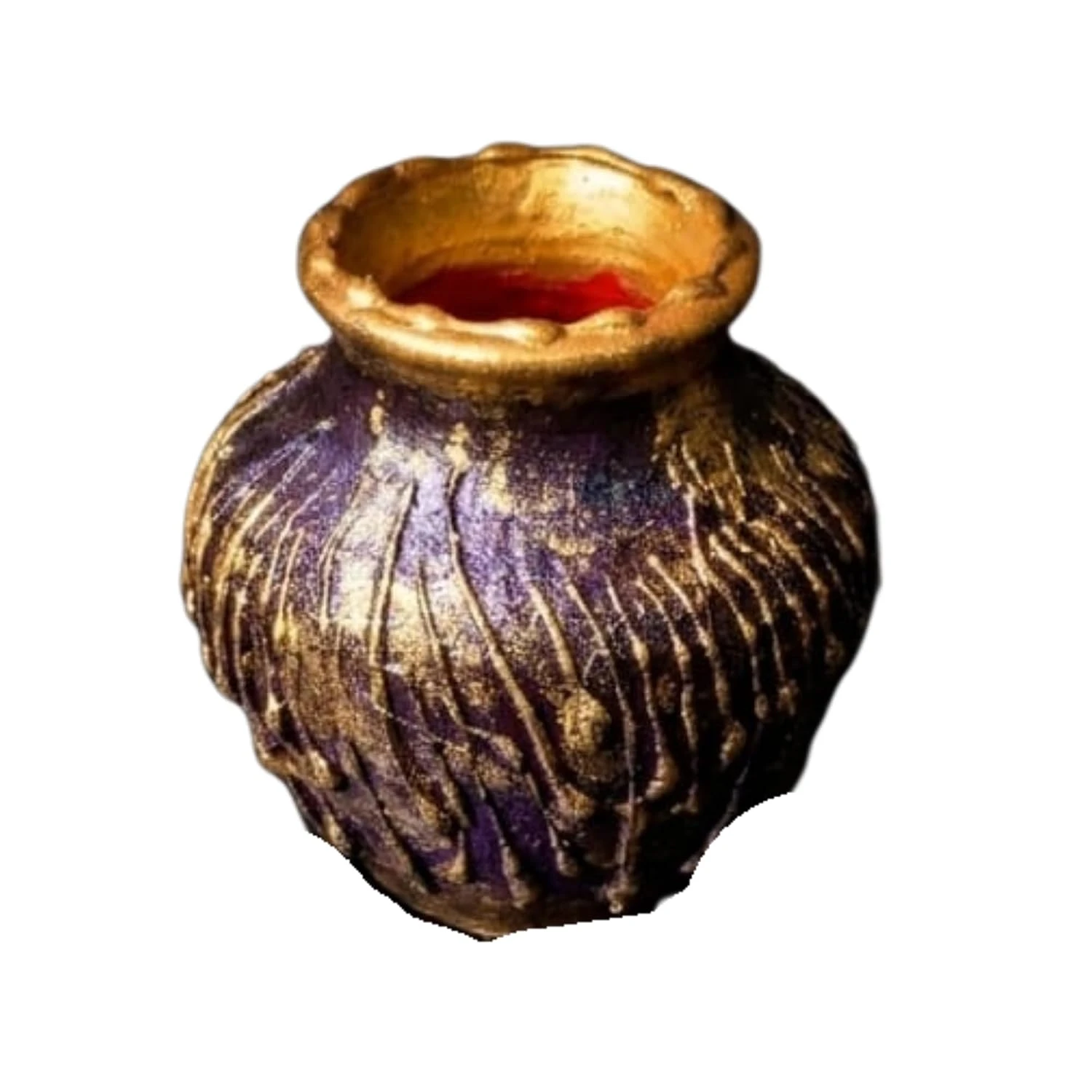 Curated Craft Handmade Terracotta Flower Vase Mini Earthen Pot with Textured Finish for Living Room Bedroom & Table Décor (7.62Lx7.62H cm) view 3